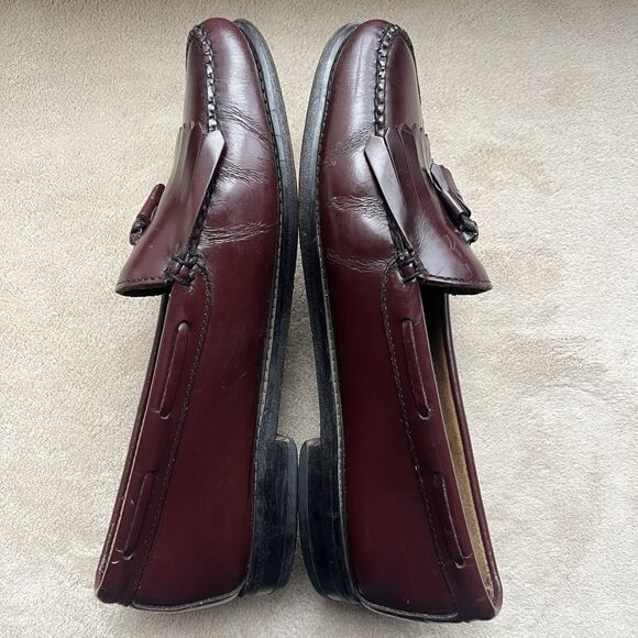 GH Bass & Co. Weejuns Layton Burgundy Leather Tassle Loafers Men’s Size 11 D - Picture 5 of 16